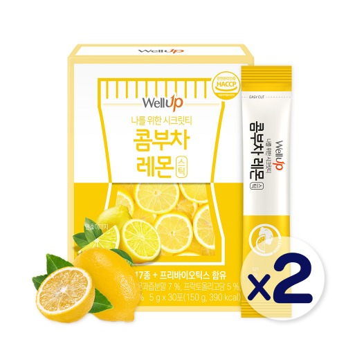 로엘 콤부차 레몬 분말 스틱 (5g x 30포) 2박스
