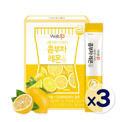 로엘 콤부차 레몬 분말 스틱 (5g x 30포) 3박스