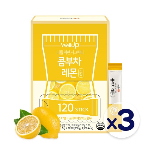 로엘 콤부차 레몬 분말 스틱(5g x 120포) 3박스