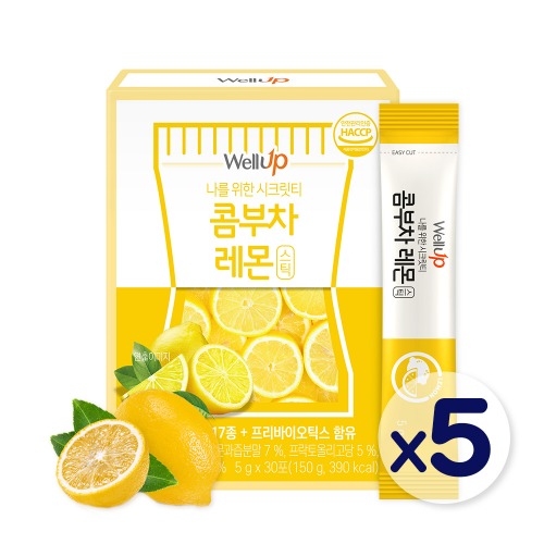 로엘 콤부차 레몬 분말 스틱 (5g x 30포) 5박스